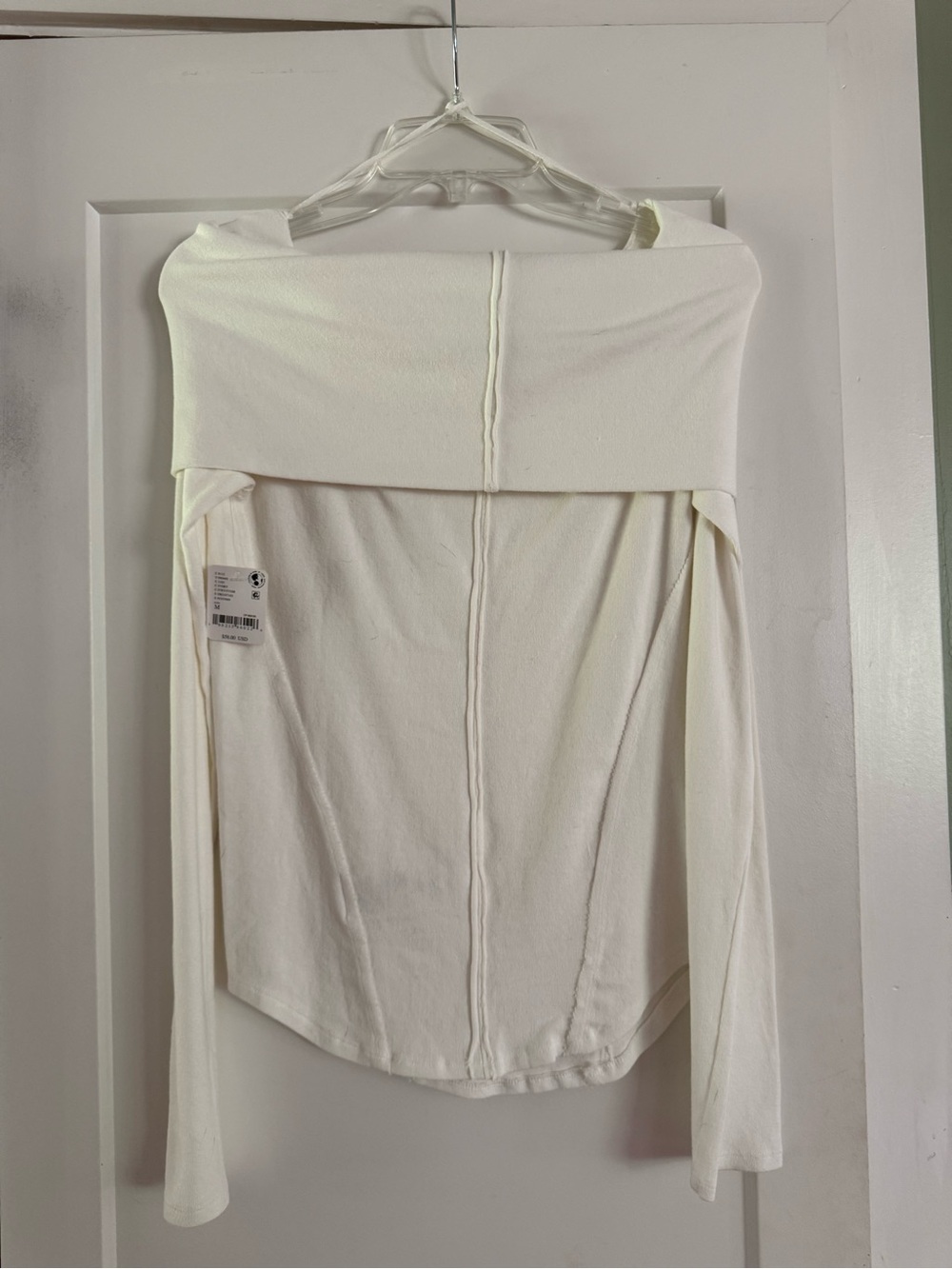 Free People Off Shoulder Top Ivory Size Medium - Picture 2 of 5